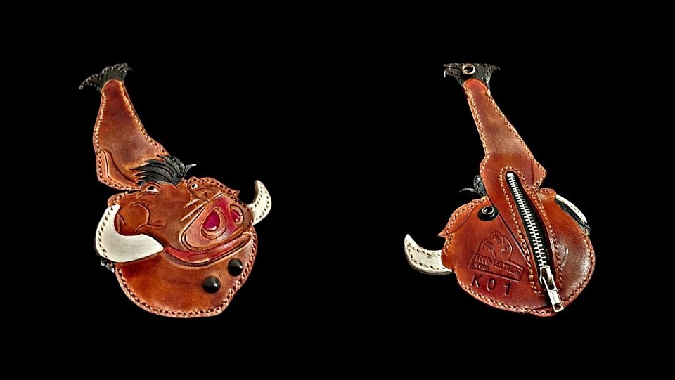 Pumba lion king warthog leather purse pouch accessories clothing custom